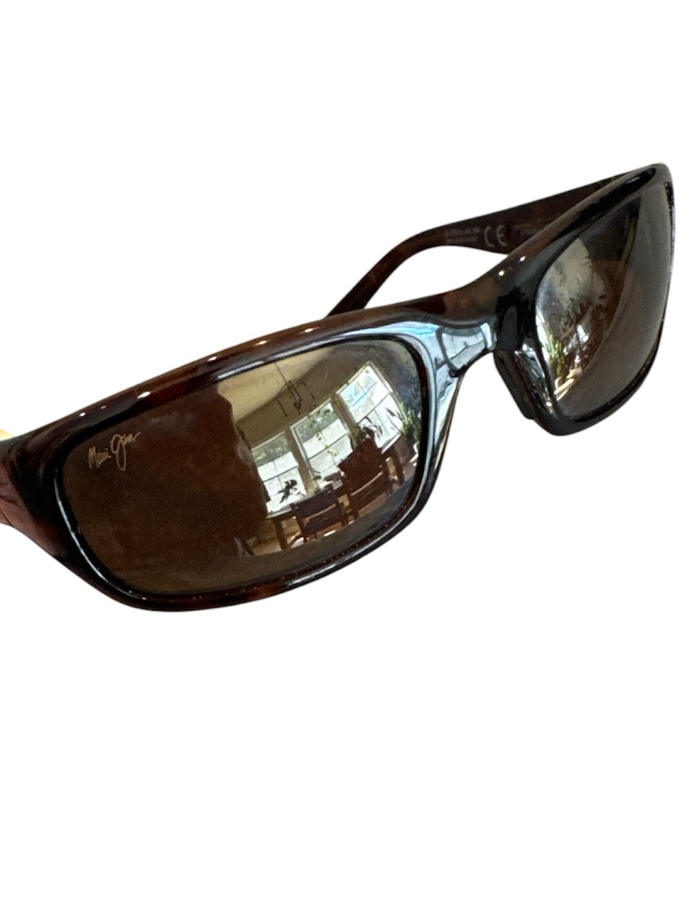 Maui Jim Tortoiseshell Sport Wrap Sunglasses - Brown Lenses